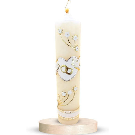Authenthic Unity Candle for Wedding Ceremony Set Made by Mexican Artisans at La Villa de Guadalupe | Memorial Candles