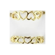 HIBISCUS TRADING INC Authentic 14K Yellow Gold Heart Ring Sizes 5-13 for Women Ladies Girls