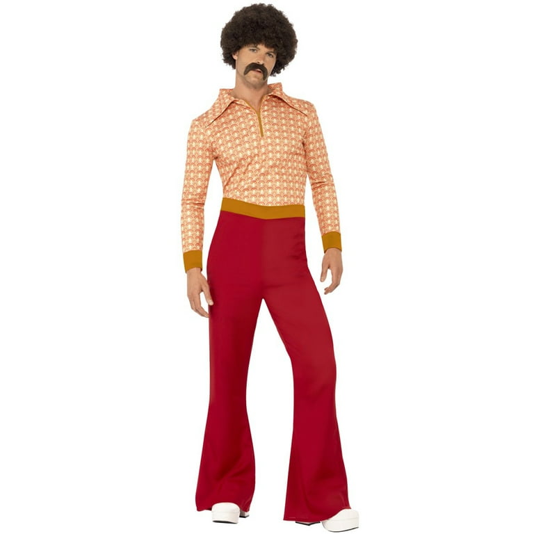 70s Authentic Guy Costume Adult Red Orange 70s Authentic Guy Costume Adult Red Orange