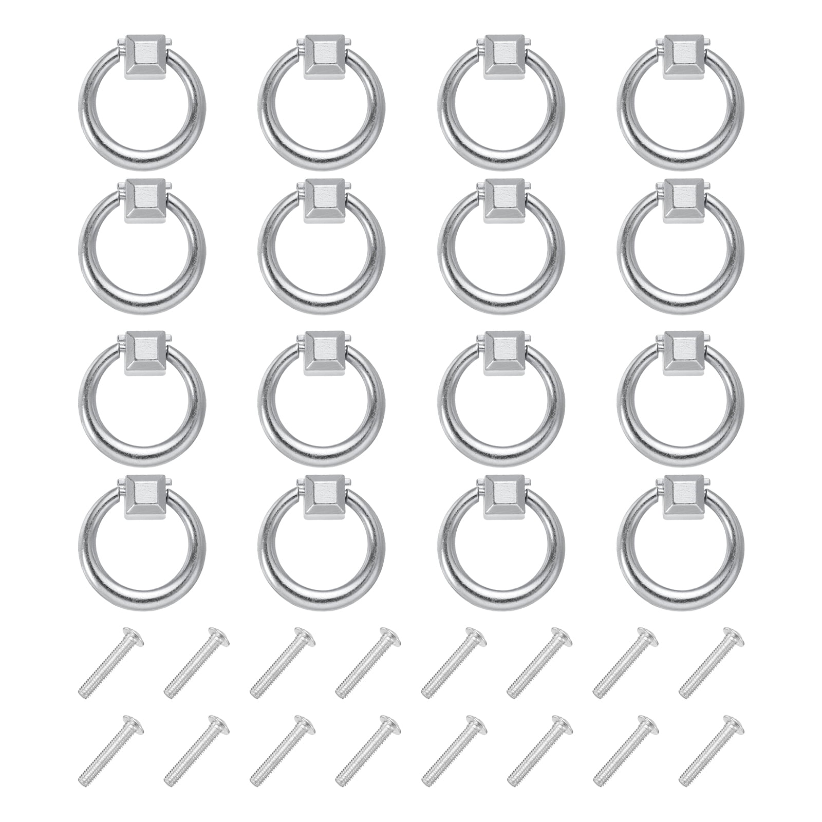 Unique Bargains 12 Sets Modern Drawer Pull Handles with Screw Zinc Alloy for Dresser