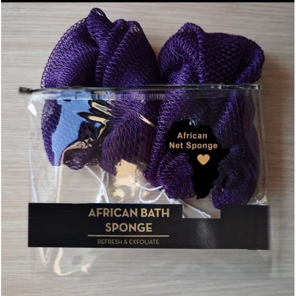 2pcs African Exfoliating Net Sponge, Authentic and Ethically sourced from Nigeria purple