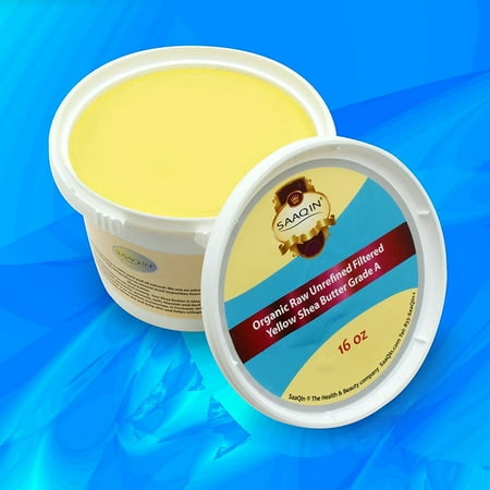 Authentic African Shea Butter FILTERED & CREAMY 16 Oz Organically Grown, NON-GMO By SaaQin - 1lb