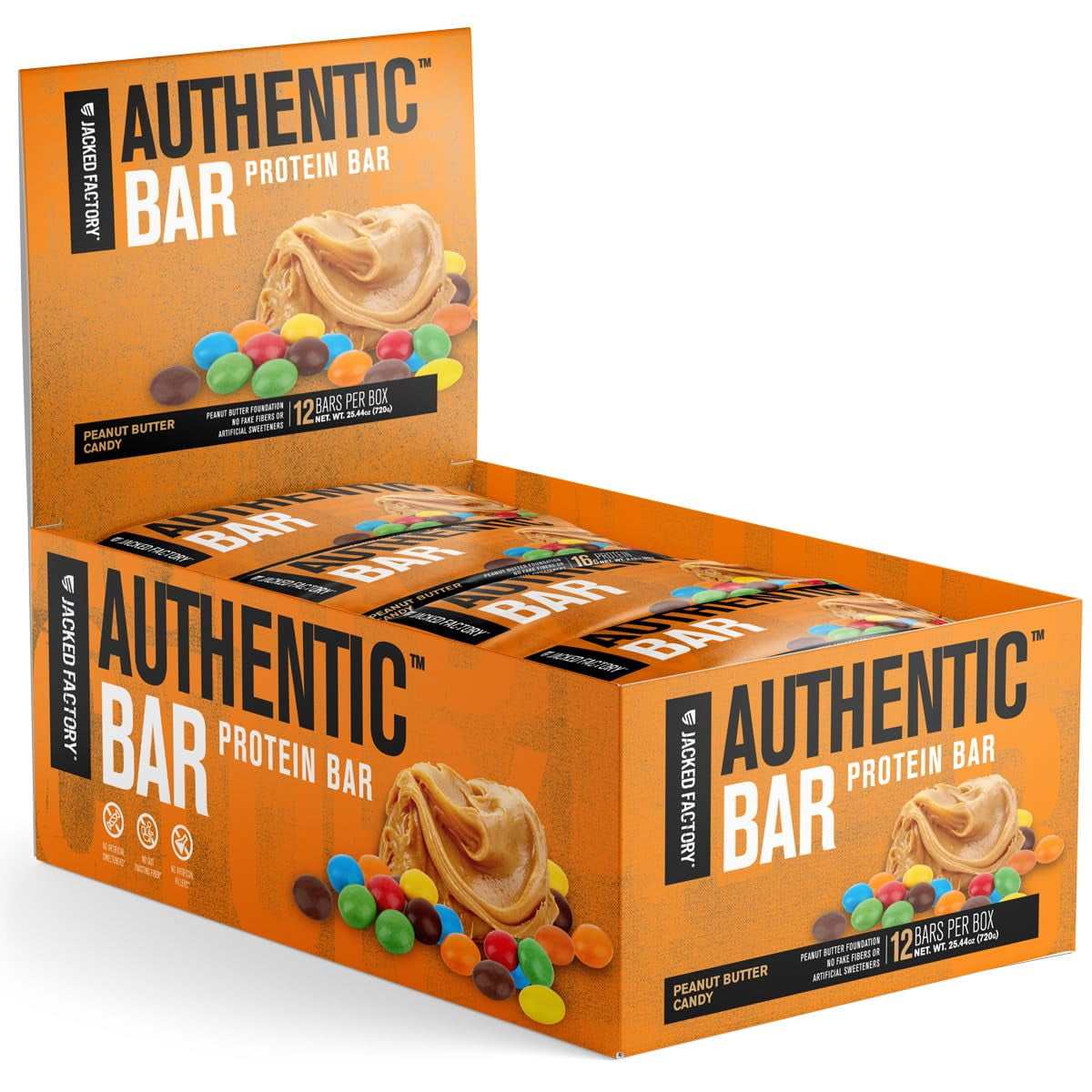 Authentic Bar Peanut Butter Candy Protein Bars Tasty Meal Replacement