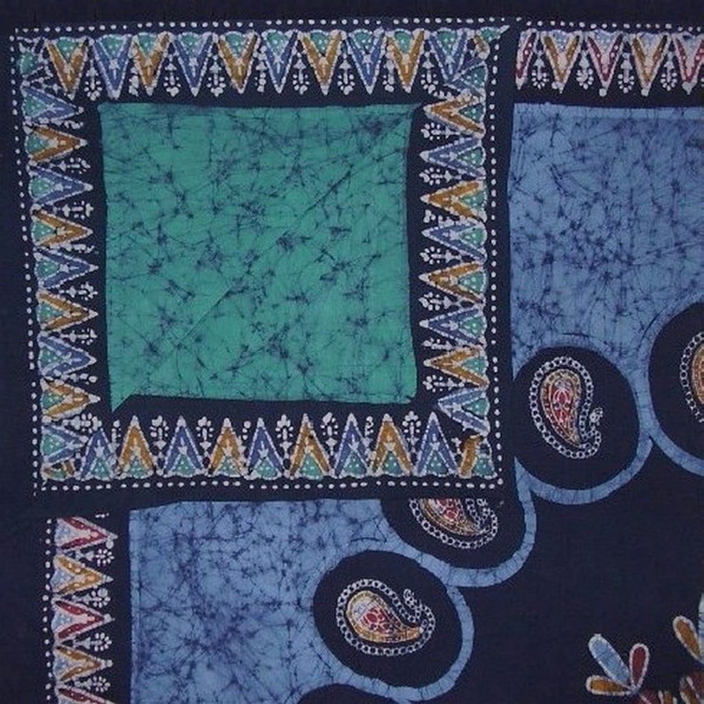 Authentic Batik Reversible Duvet Cover Cotton 92" x 88" Fits Full-Queen Multi Color
