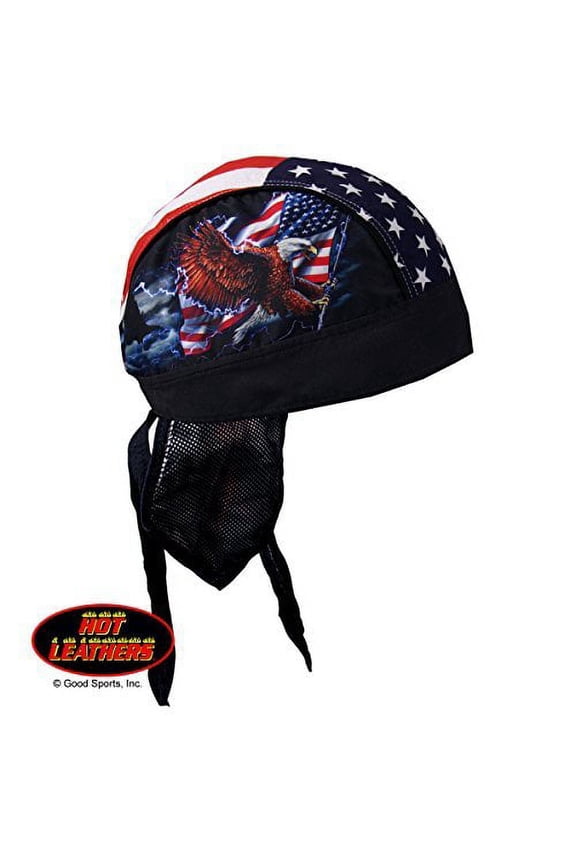 Authentic Bikers Premium Headwraps, FLAG & EAGLE Micro-Fiber & Mesh Lining HEADWRAP