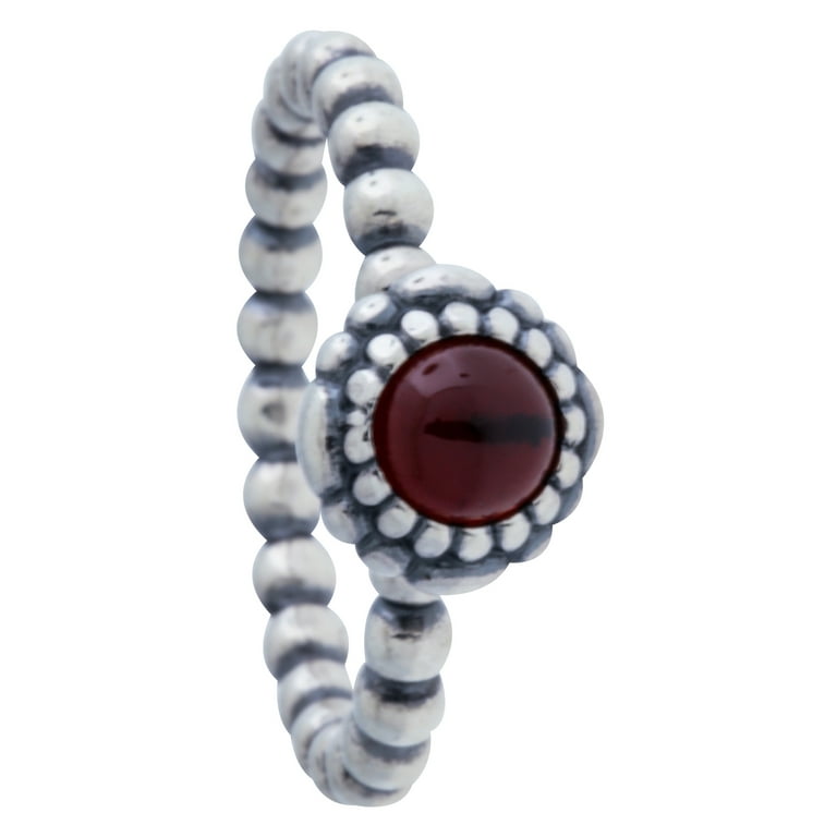 Authentic Birthday Blooms Stackable Ring January Garnet 190854GA 54 7 US 54 Euro