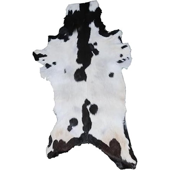Authentic Brown and White Goat Hide Rug | 100% Natural Hair-On Leather for Unique Home Decor