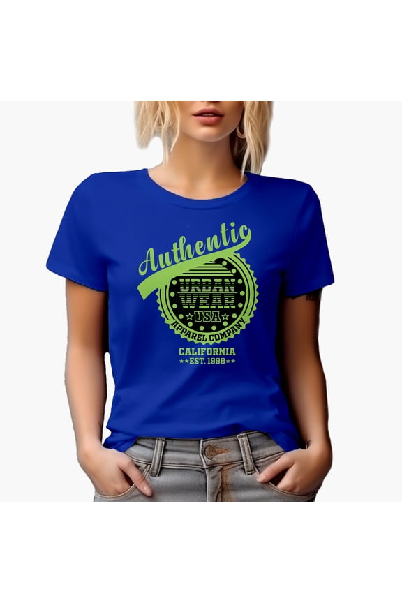Authentic California Est 1998 Urban Wear USA Apparel Company, Royal Blue T-Shirt, 3XL