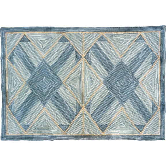 Authentic Camp Cross Bow Blue Rug-Handcrafted 2x8