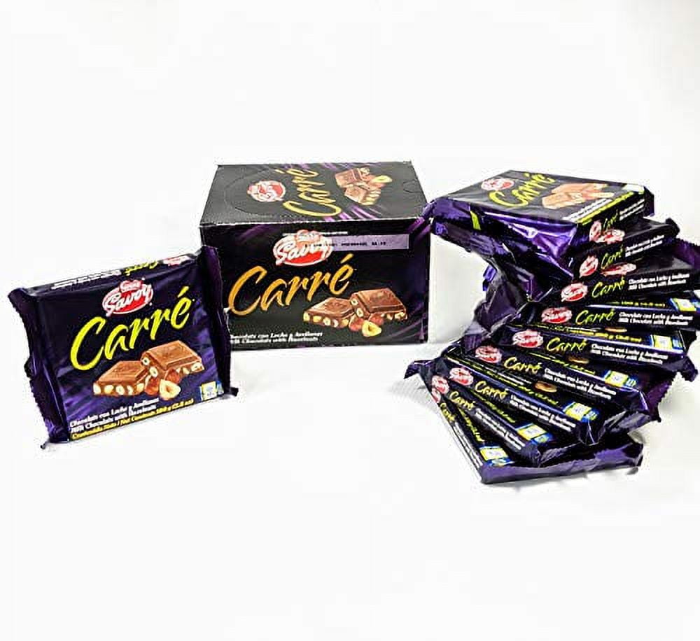 Authentic Carré Chocolate Venezuelan 1 Box, 10 Bars (Hazelnuts