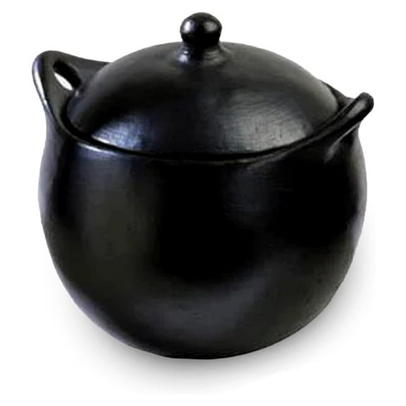 Authentic Chamba Soup & Bean Pot - Handmade Black Clay Dutch Oven with Cover - Perfect for Soups, Beans, Stocks & More - Versatile & Durable