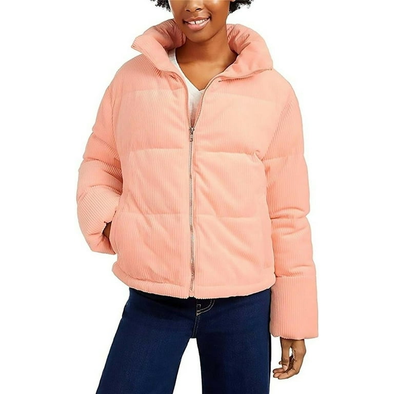 Authentic Collection B Womens Corduroy Cropped Puffer Coat BLUSH L New with box tags Walmart