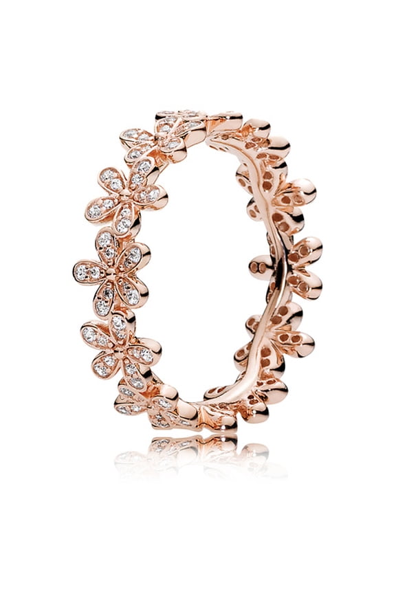 Authentic Dazzling Daisy Band, Ring, Rose & Clear CZ 180934CZ-56 EU 7.5 US