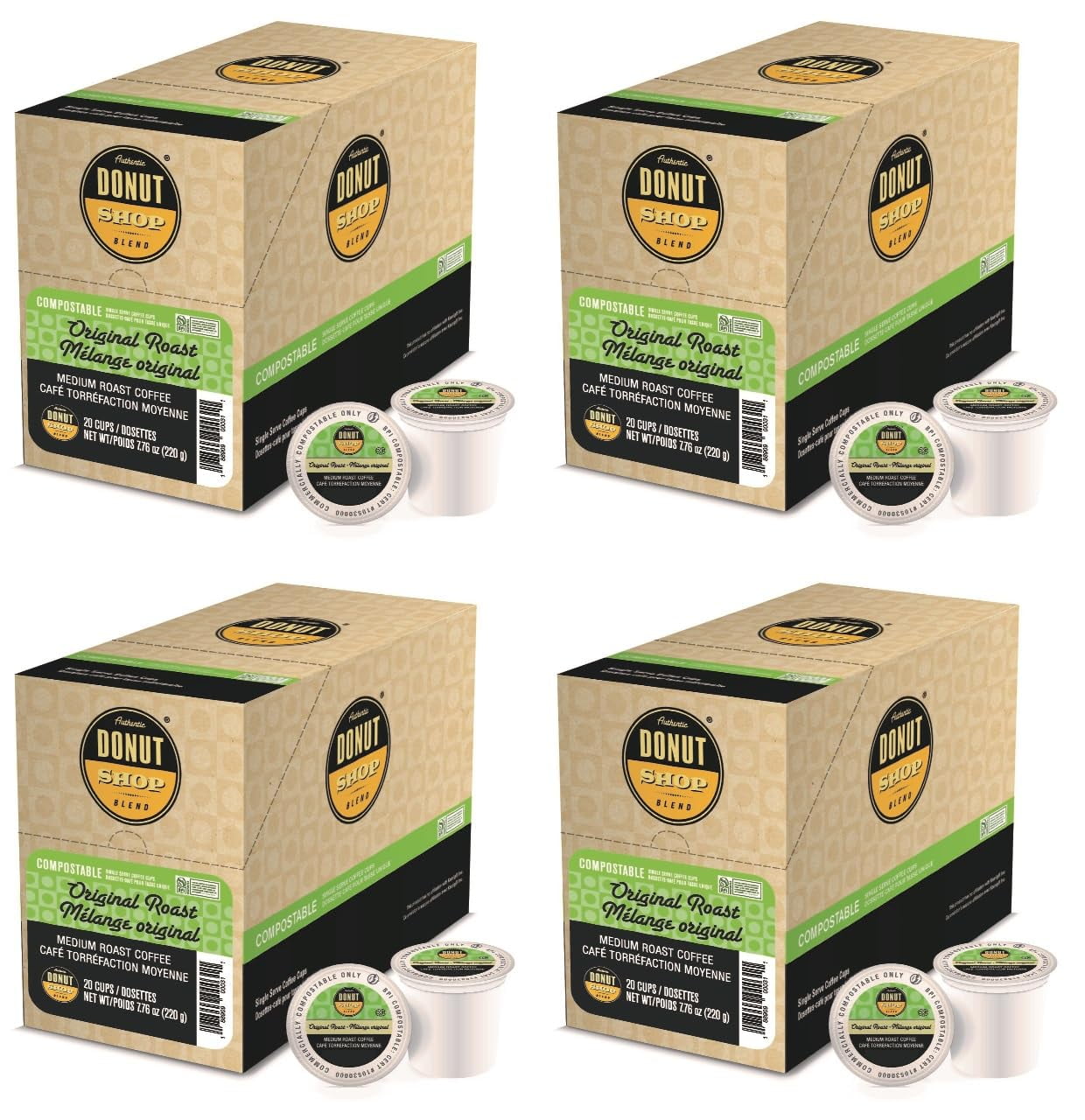 Authentic Donut Shop Blend Original Roast Coffee, Compostable Single ...