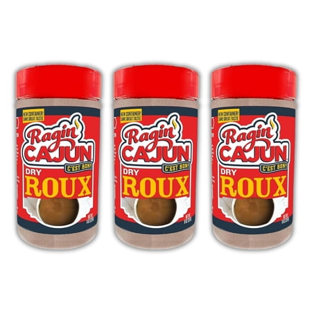 Authentic Dry Roux 8 oz Ragin' Cajun (Pack of 3) - Essential Ingredient for Gumbo and Flavorful Creations - Fat Free - Perfect for Home Cooks - Elevate Your Roux with Ragin' Cajun Dry Roux