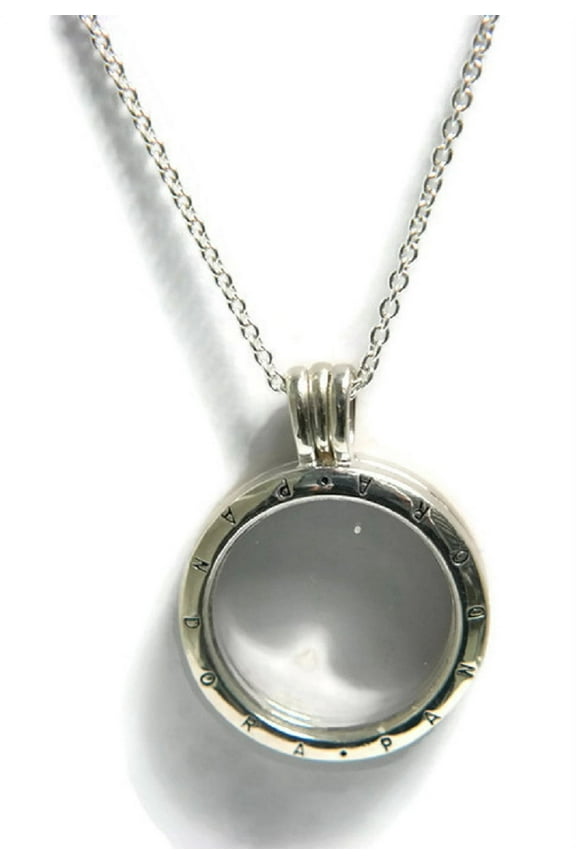 Authentic Floating Locket, Medium, Sapphire Crystal Glass 590529-60, 23.6 in 60 cm
