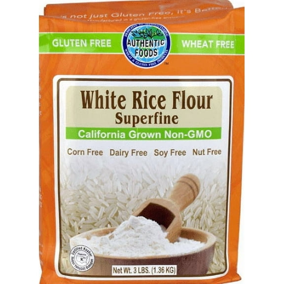 Authentic Foods Gluten Free White Rice Flour Superfine - 3 lbs