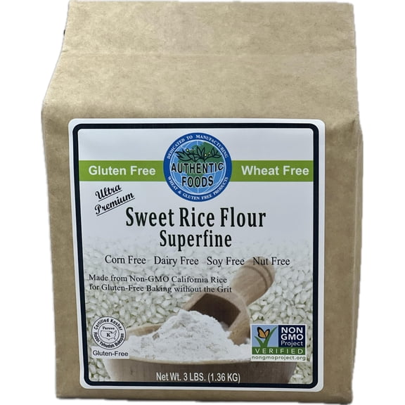 Authentic Foods Superfine Sweet GGA1 Rice Flour - 3lb
