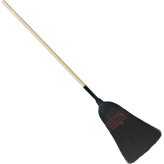 Authentic Hand Made All Broomcorn Broom (54-Inch/Medium - Black)
