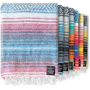 Authentic Handwoven Mexican Blanket | Yoga Blankets, Outdoor, Picnic, Beach, Camping | Equestrian Saddle | Serape 50x70 inches - Mandarin, Pack of 1