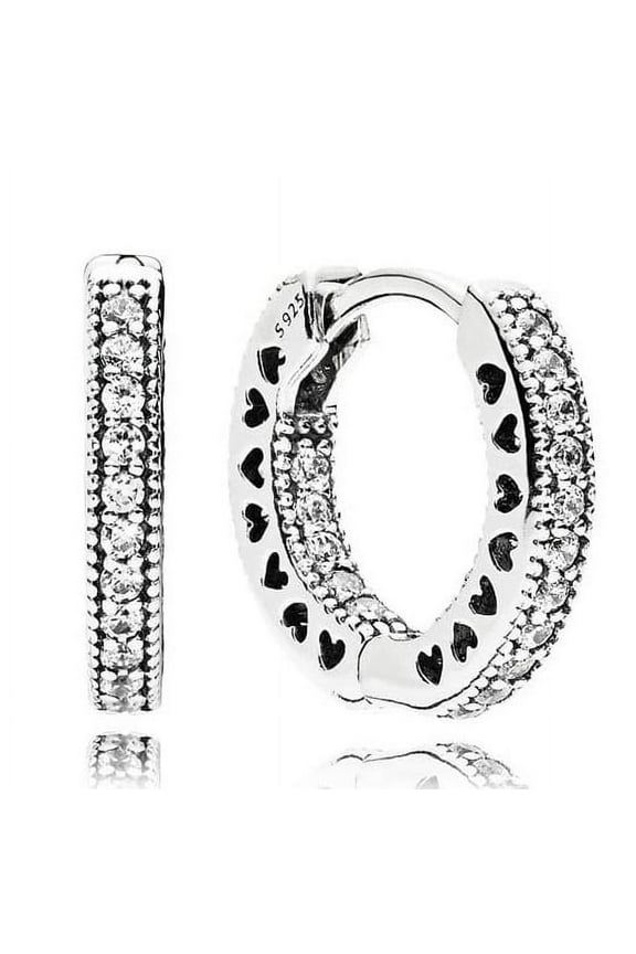 Authentic Hearts of Hoop Earrings, Clear CZ296317CZ