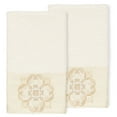 thumbnail image 1 of Authentic Hotel and Spa  100% Turkish Cotton Alyssa 2PC Embellished Hand Towel Set Cream, 1 of 5