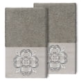 thumbnail image 1 of Authentic Hotel and Spa  100% Turkish Cotton Alyssa 2PC Embellished Hand Towel Set Dark Gray, 1 of 5