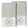 thumbnail image 1 of Authentic Hotel and Spa  100% Turkish Cotton Alyssa 2PC Embellished Hand Towel Set Light Gray, 1 of 5