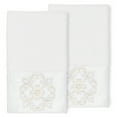 thumbnail image 1 of Authentic Hotel and Spa  100% Turkish Cotton Alyssa 2PC Embellished Hand Towel Set White, 1 of 5