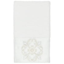 Authentic Hotel and Spa  100% Turkish Cotton Alyssa Embellished Hand Towel White
