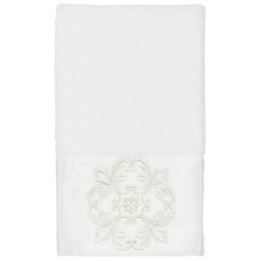 Authentic Hotel and Spa  100% Turkish Cotton Alyssa Embellished Hand Towel White
