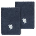 thumbnail image 1 of Authentic Hotel and Spa  100% Turkish Cotton Ava 2PC Embellished Washcloth Set Midnight Blue, 1 of 5