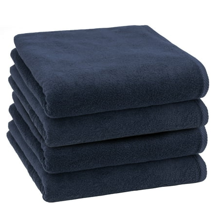 Authentic Hotel and Spa 100% Turkish Cotton Ediree Bath Towels- Set of 4 Marine