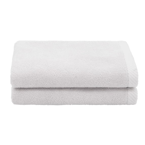 Authentic Hotel and Spa 100% Turkish Cotton Ediree Fingertip Towels - Set of 2 Silver