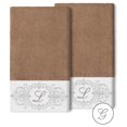 thumbnail image 1 of Authentic Hotel and Spa  100% Turkish Cotton Monica 2PC Embellished Bath Towel Set Latte G, 1 of 3