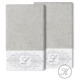 thumbnail image 1 of Authentic Hotel and Spa  100% Turkish Cotton Monica 2PC Embellished Bath Towel Set Light Gray K, 1 of 3