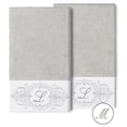 thumbnail image 1 of Authentic Hotel and Spa  100% Turkish Cotton Monica 2PC Embellished Bath Towel Set Light Gray M, 1 of 3