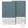 thumbnail image 1 of Authentic Hotel and Spa  100% Turkish Cotton Monica 2PC Embellished Bath Towel Set Teal L, 1 of 3