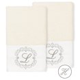 thumbnail image 1 of Authentic Hotel and Spa  100% Turkish Cotton Monica 2PC Embellished Hand Towel Set Cream H, 1 of 3