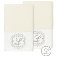 thumbnail image 1 of Authentic Hotel and Spa  100% Turkish Cotton Monica 2PC Embellished Hand Towel Set Cream L, 1 of 3