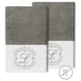 thumbnail image 1 of Authentic Hotel and Spa  100% Turkish Cotton Monica 2PC Embellished Hand Towel Set Dark Gray H, 1 of 3