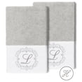 thumbnail image 1 of Authentic Hotel and Spa  100% Turkish Cotton Monica 2PC Embellished Hand Towel Set Light Gray H, 1 of 3