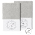 thumbnail image 1 of Authentic Hotel and Spa  100% Turkish Cotton Monica 2PC Embellished Hand Towel Set Light Gray M, 1 of 3