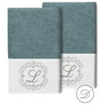 thumbnail image 1 of Authentic Hotel and Spa  100% Turkish Cotton Monica 2PC Embellished Hand Towel Set Teal D, 1 of 3