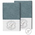 thumbnail image 1 of Authentic Hotel and Spa  100% Turkish Cotton Monica 2PC Embellished Hand Towel Set Teal H, 1 of 3