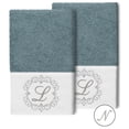 thumbnail image 1 of Authentic Hotel and Spa  100% Turkish Cotton Monica 2PC Embellished Hand Towel Set Teal N, 1 of 3