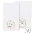 thumbnail image 1 of Authentic Hotel and Spa  100% Turkish Cotton Monica 2PC Embellished Hand Towel Set White R, 1 of 3