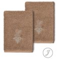 thumbnail image 1 of Authentic Hotel and Spa  100% Turkish Cotton Monica 2PC Embellished Washcloth Set Latte J, 1 of 3