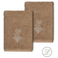thumbnail image 1 of Authentic Hotel and Spa  100% Turkish Cotton Monica 2PC Embellished Washcloth Set Latte L, 1 of 3