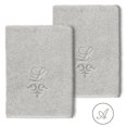 thumbnail image 1 of Authentic Hotel and Spa  100% Turkish Cotton Monica 2PC Embellished Washcloth Set Light Gray A, 1 of 3